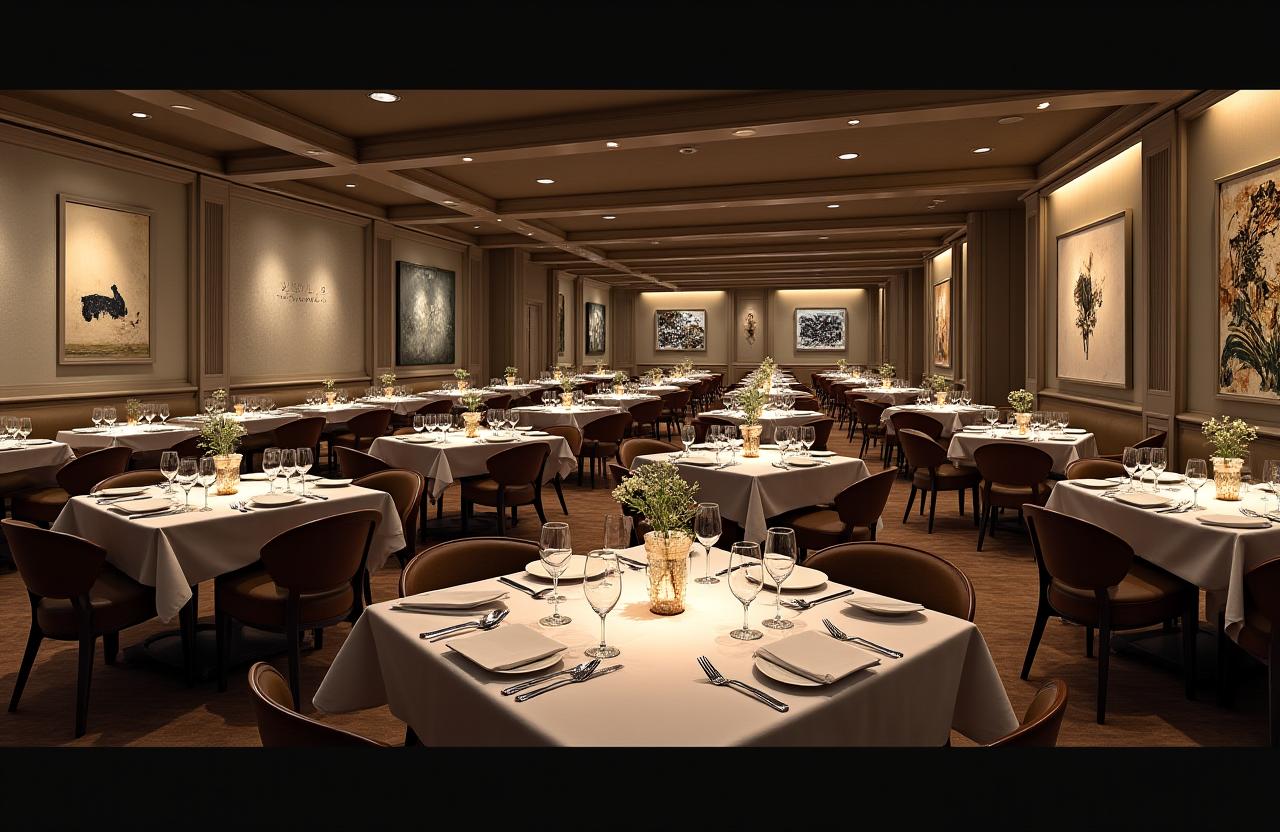 Sala principale del ristorante Stile Libero Eatery con tavoli elegantemente apparecchiati.